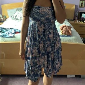 Beautiful blue, pink and lavender paisley dress